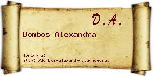 Dombos Alexandra névjegykártya