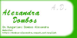 alexandra dombos business card